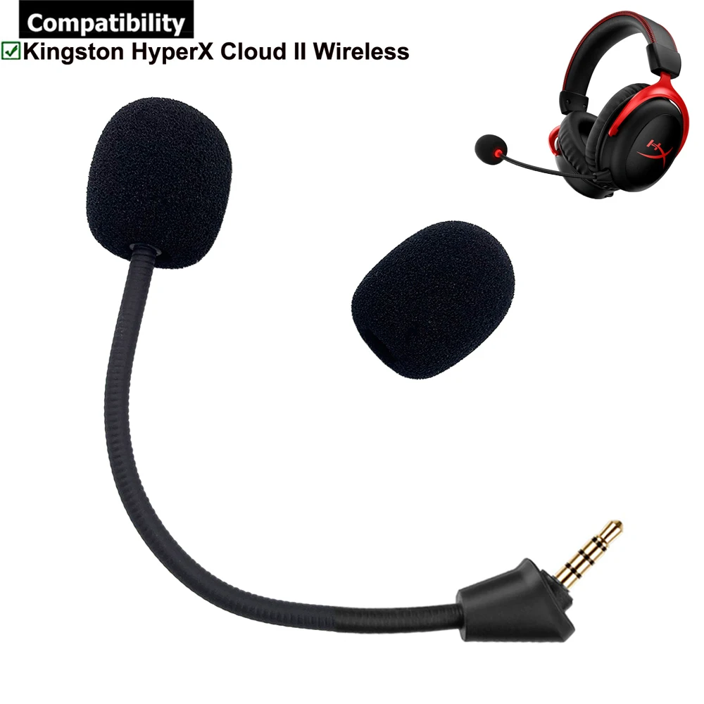 Microfono Da Gioco Sostitutivo Microfono Da 3.5Mm Per Kingston Hyperx Cloud 2 Ii Cuffie Da Gioco Wireless Hhsc2X-Ba-Rd/G