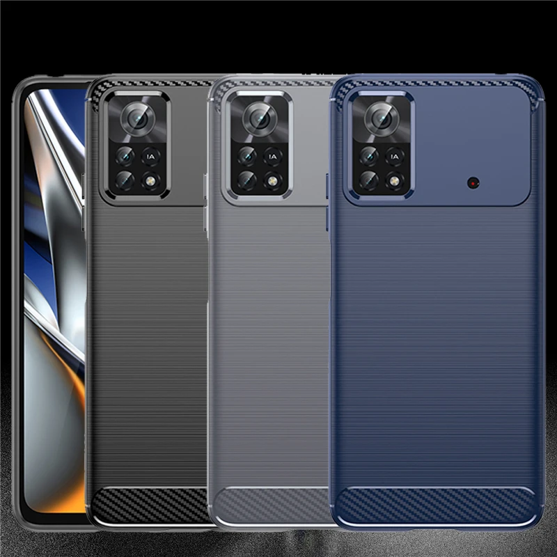 Per Xiaomi Poco X4 Pro 5G Caso Xiaomi Poco M3 M4 X3 X4 Pro 5G Copertura Antiurto Telefono In Silicone Copertura Nera Xiaomi Poco X4 Pro 5G