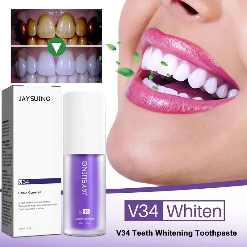 V34 Dentifricio Sbiancante Per Denti Protegge Lo Smalto Dei Denti Rimozione Intensiva Delle Macchie V34 Correttore Di Colore Dentifricio Migliora I De