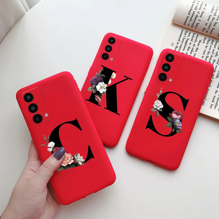 Realme Gt Master Edition Case Monogram Letters Flower Silicon Coque Per Oppo Realme Gt Master Edition Slim Soft Cover Antiurto
