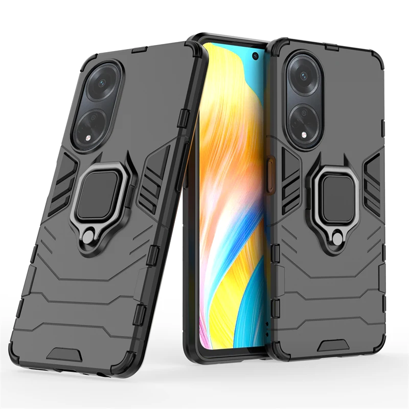 Per Oppo A98 Custodia Per Oppo A98 Cover Shell Bumper Capa Para Fundas Finger Ring Kickstand Back Phone Case Per Oppo A98 5G