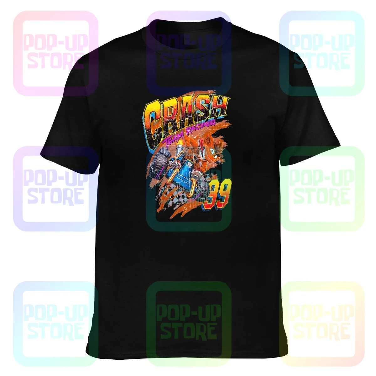 Crash Bandicoot Crash Team Racing T-Shirt Tee Shirt Vtg Design Naturale Confortevole
