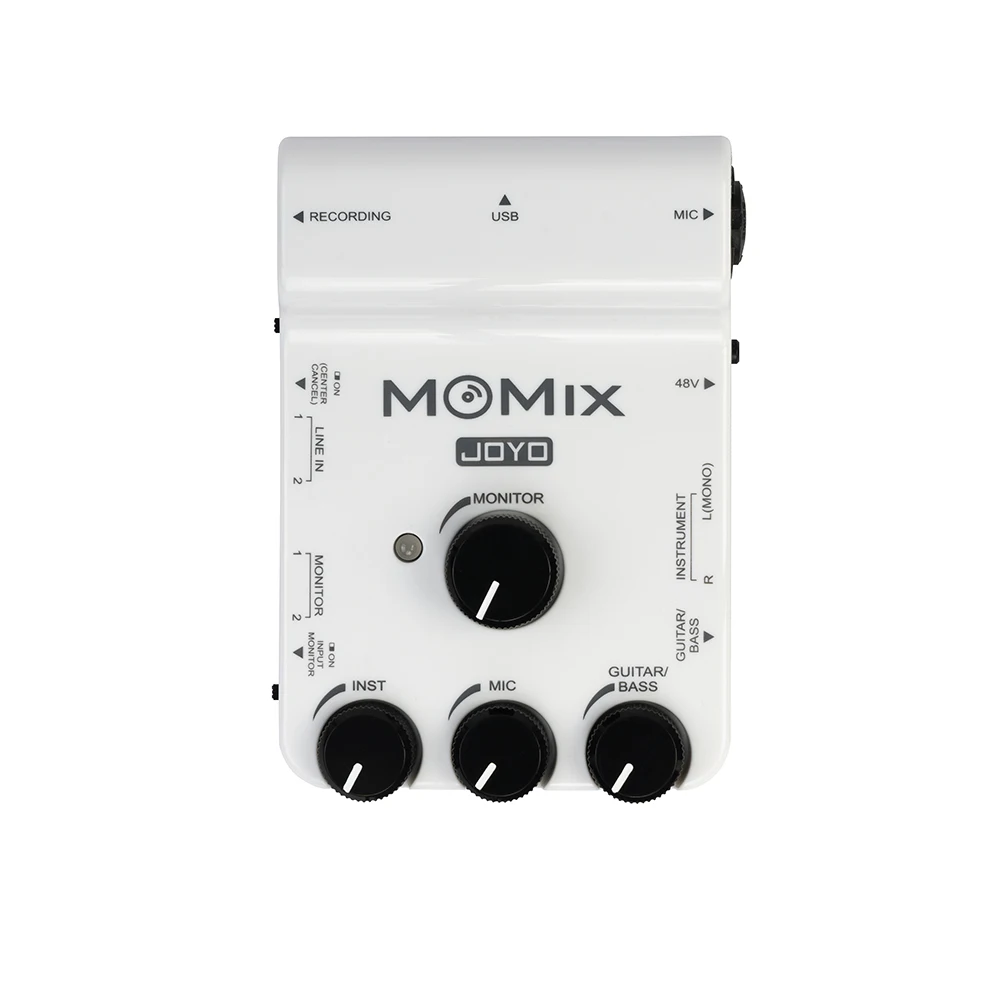 Joyo Momix Mixer Scheda Audio Portatile Mixer Audio Stream Phone Live Guitar Bass Monitor Microfono Strumenti Musicali