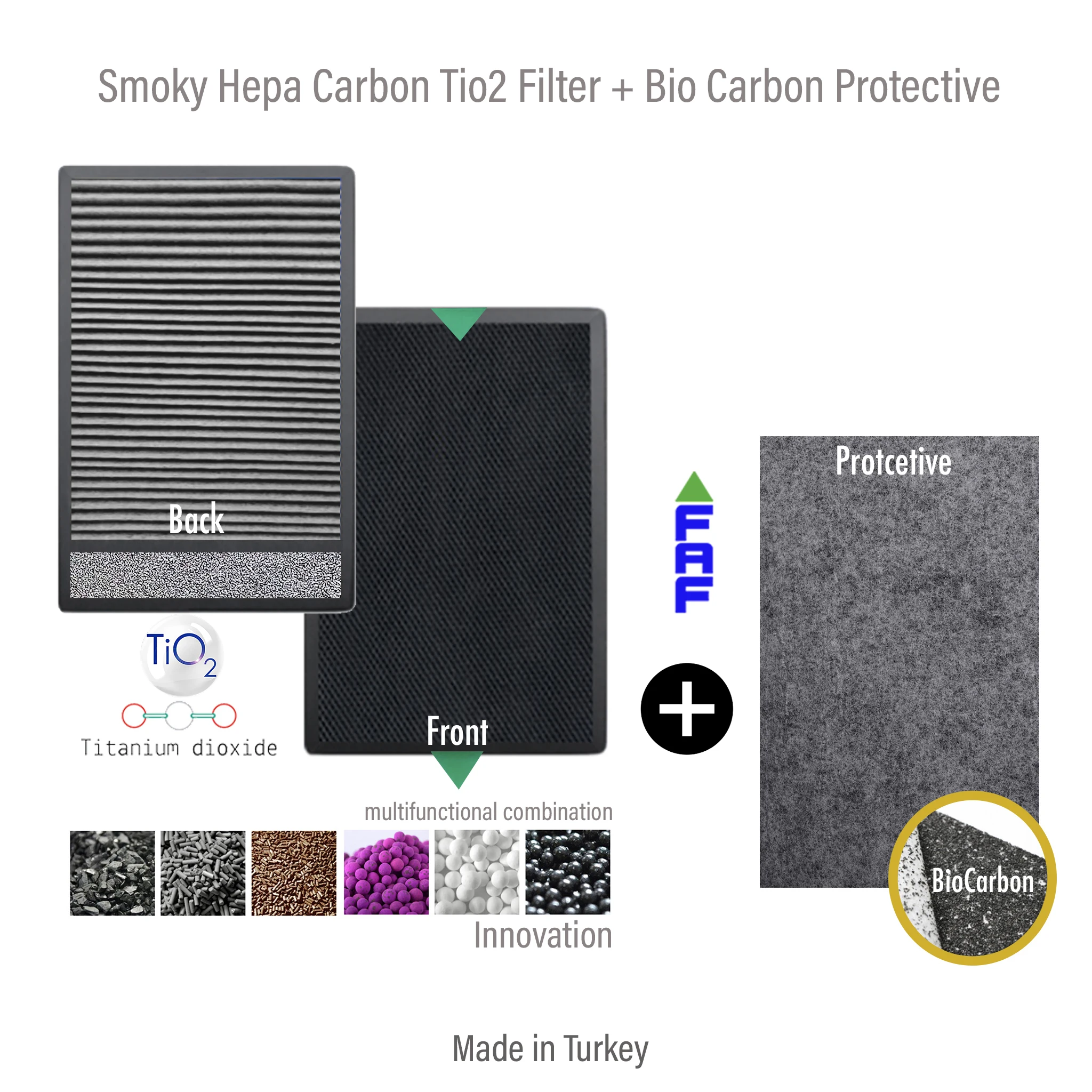 Fakir Vigor Plus Lr600 Filtro Purificatore D'Aria Compatibile Tio2 Hepa Carbon Smoky Multifunzionale + Protettivo