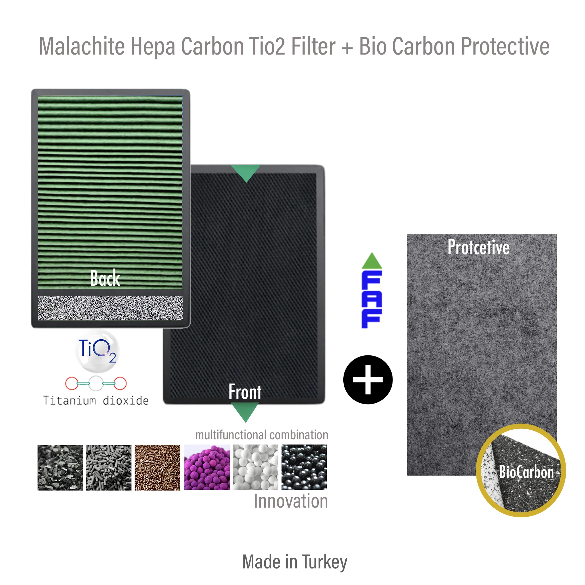 Fakir Vigor Plus Lr600 Purificatore D'Aria Filtro Compatibile Tio2 Hepa Carbon Malachite Multifunzionale + Protettivo