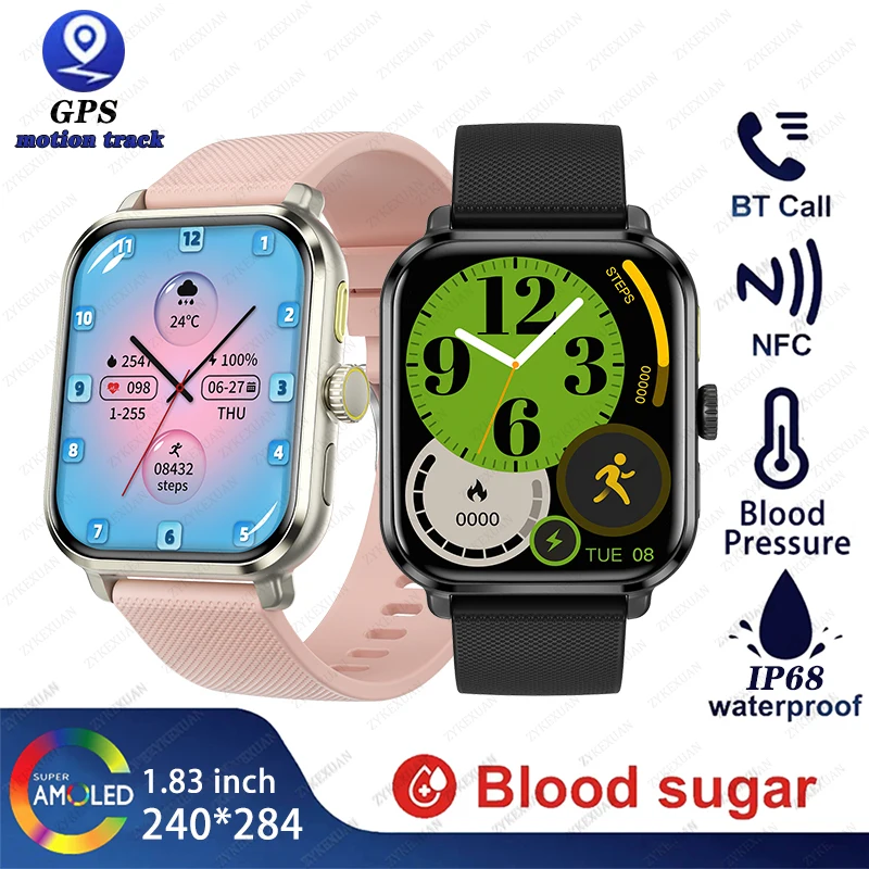 Nuovo Gps Sports Track Smartwatch Donna Uomo 24 Ore Health Monitor Bluetooth Call Outdoor Impermeabile Blood Sugar Smartwatch 2024