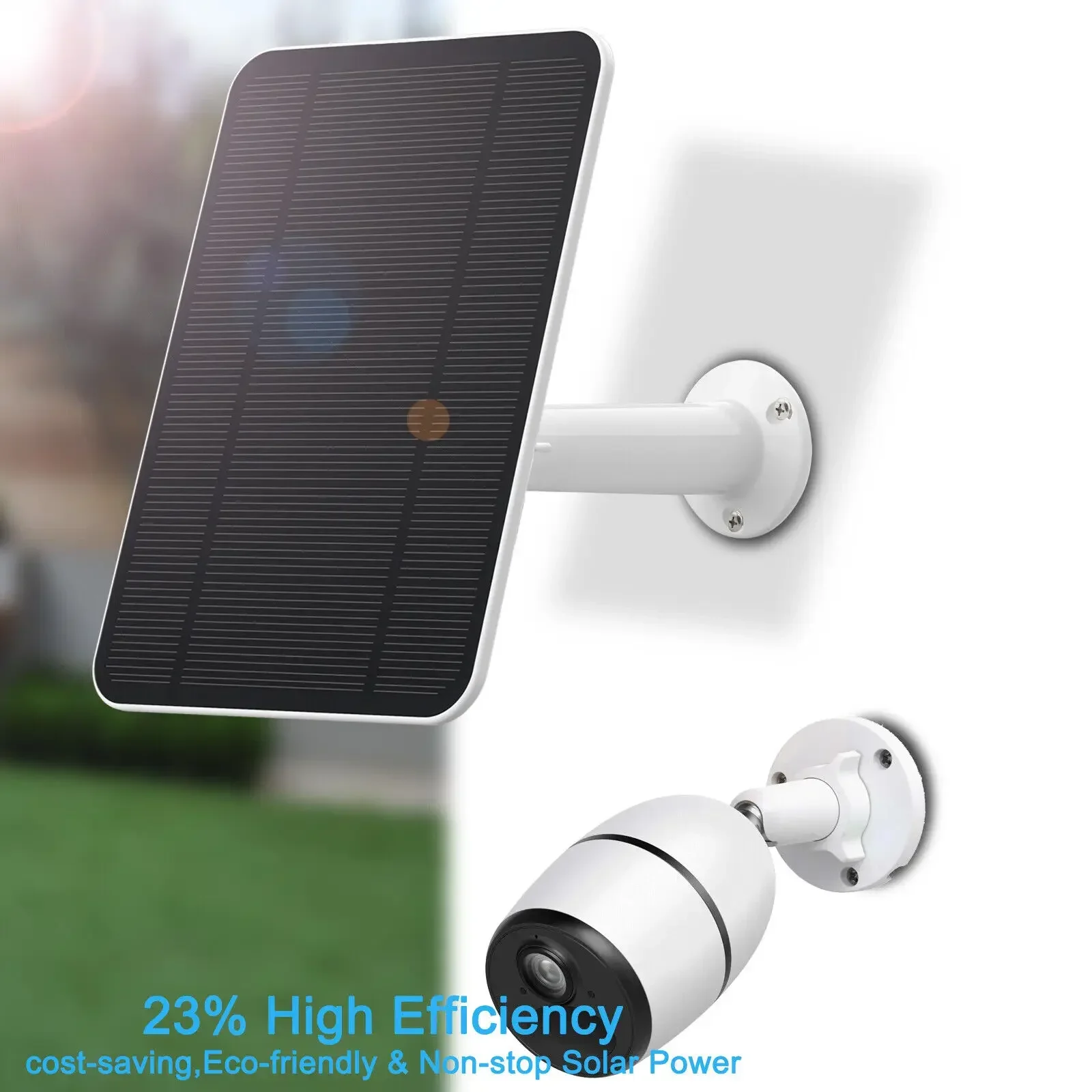 Alimentatore Per Pannello Solare Da 4W Progettato Per Fotocamere A Batteria Reolink Argus 2/3/Argus Pro/Eco/Go/Go Pt/Argus Pt/Argus 3 Pro (Bianco)