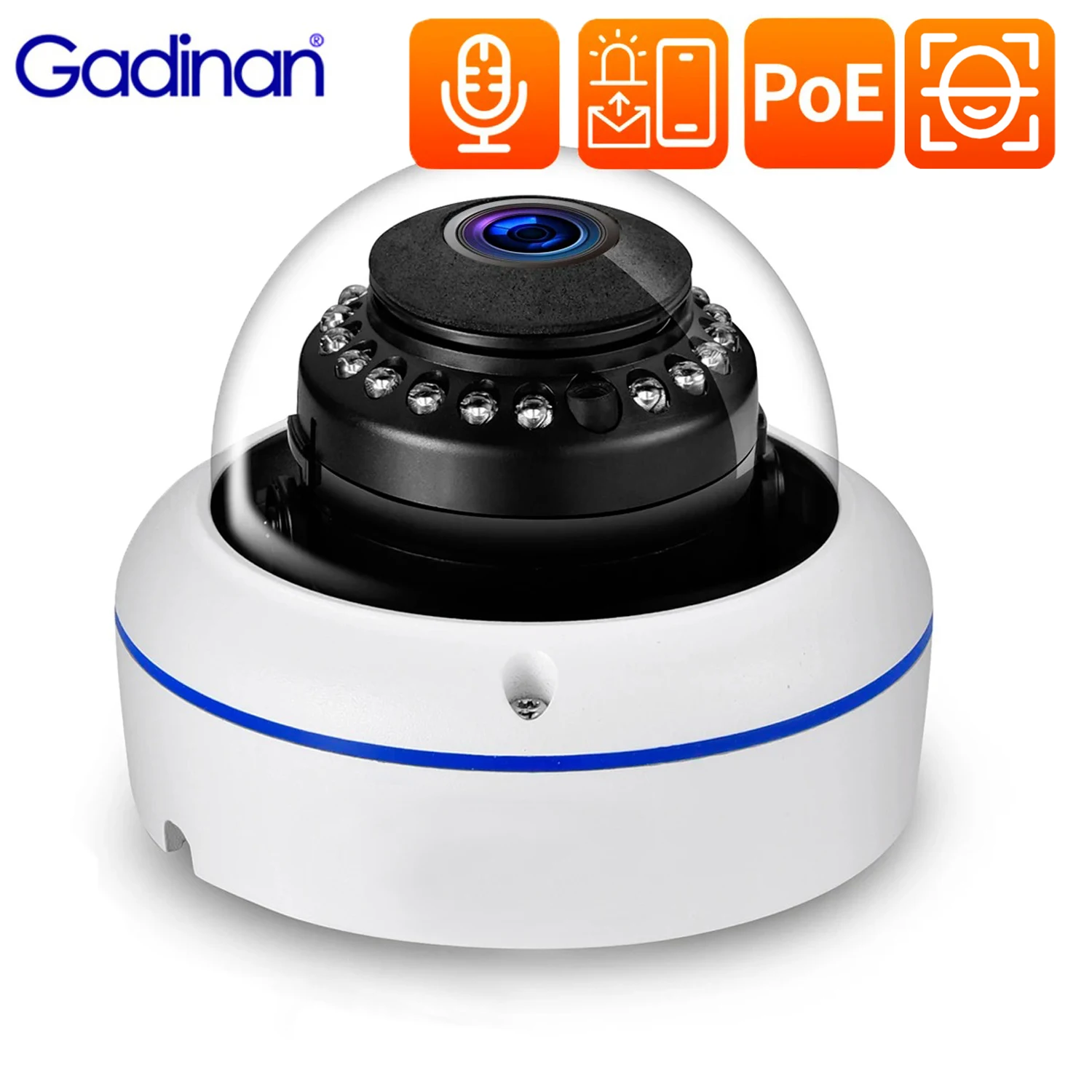 Gadinan 4K 8Mp 5Mp 4Mp Telecamera Ip Audio Unidirezionale Outdoor Ip66 Poe Dome Hikvision Telecamera Cctv Di Videosorveglianza Compatibile H.265 +
