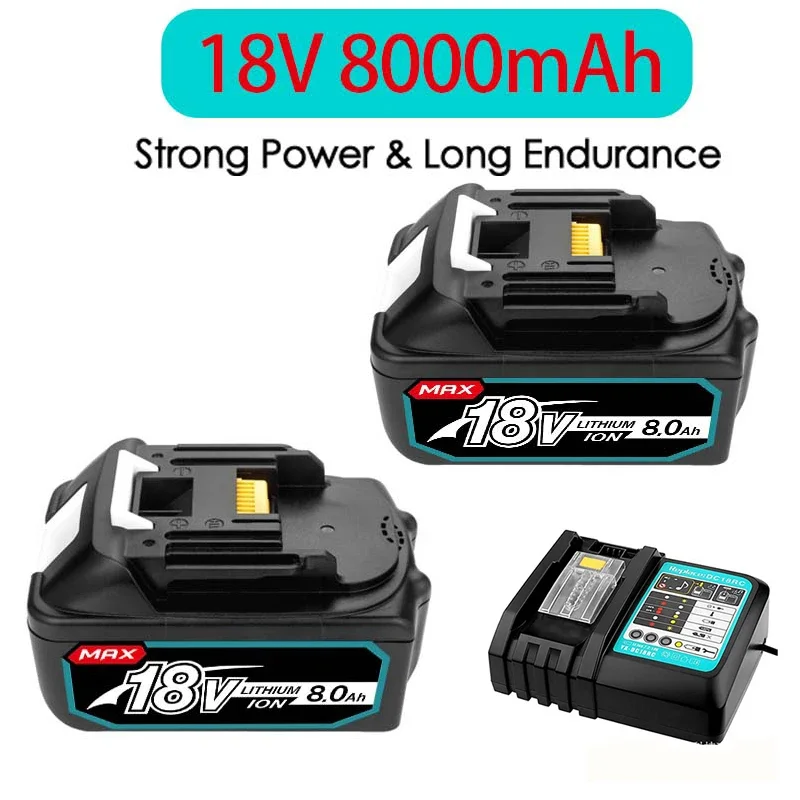 Per Makita 18V 8Ah 18650 Batteria Agli Ioni Di Litio Per Sega Radio Tosaerba Batteria Lxt Bl1860B Aicherish Con Caricabatterie