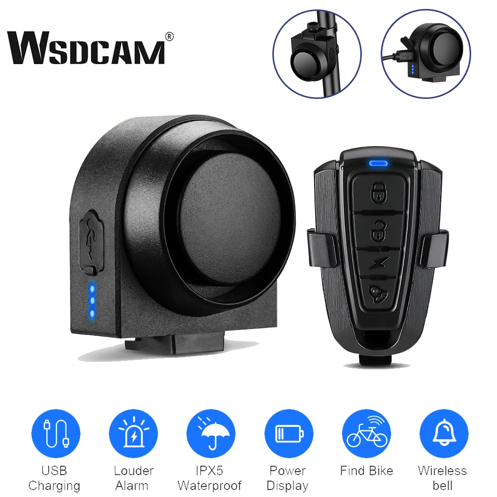 Wsdcam Allarme Vibrazione Bici Allarme Moto Wireless Carica Usb Sicurezza Vibrazione Sistema Di Allarme Allarme Bici Promemoria Anti Smarrimento