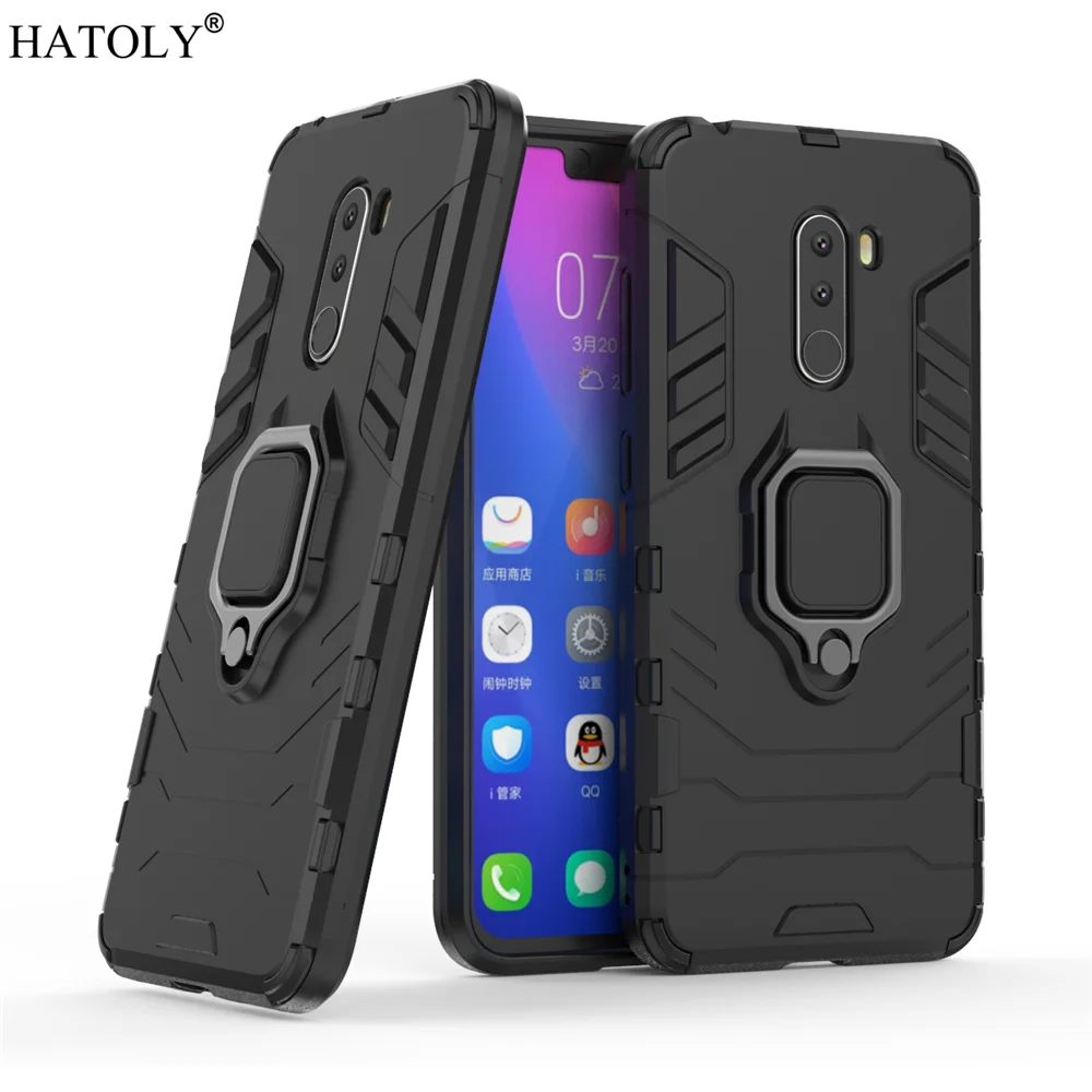 Per Xiaomi Pocophone F1 Custodia Cover Per Pocophone F1 Anello Per Dito Custodia Per Telefono Pc Custodia Protettiva Per Coperture Custodia Per Xiaomi