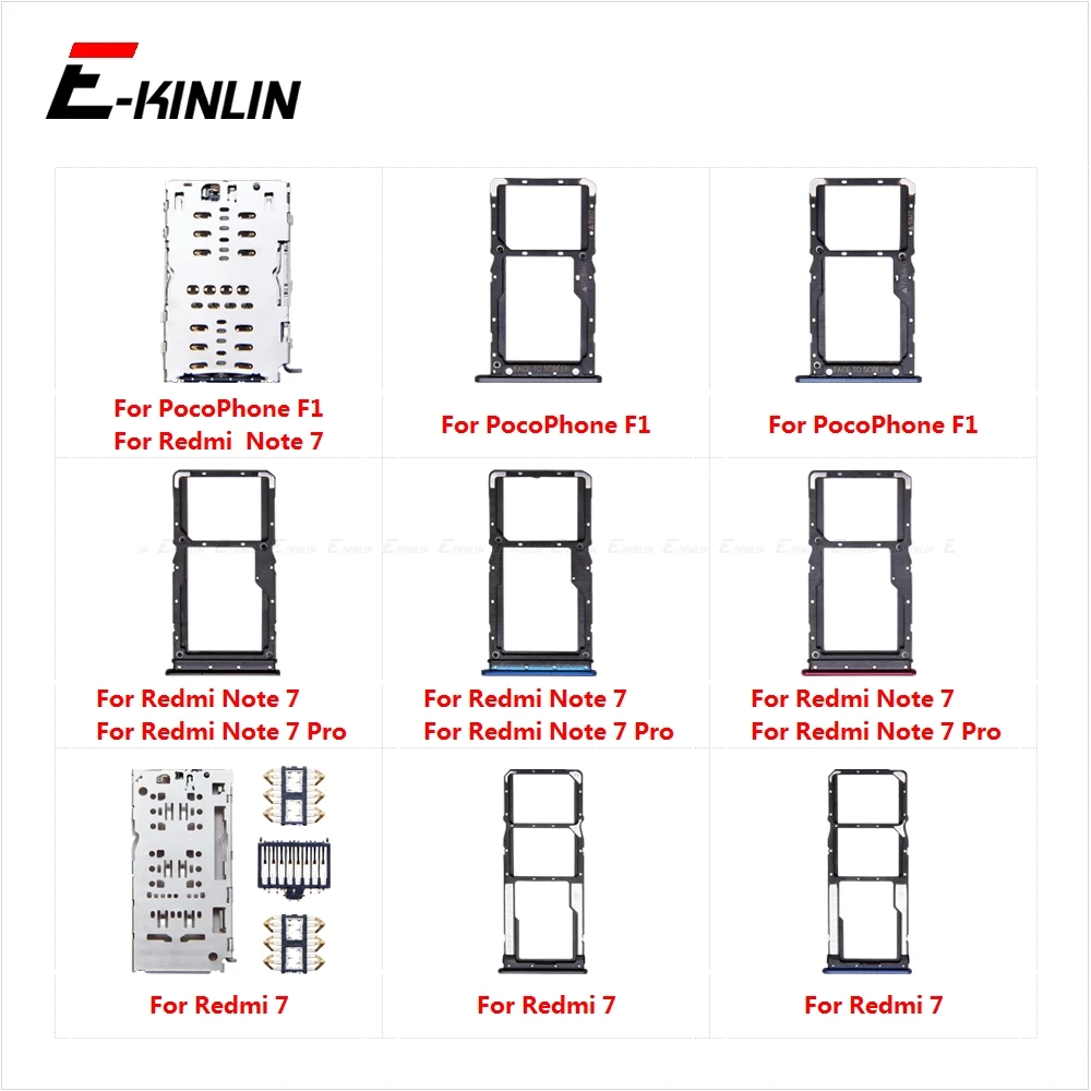 Micro Sd Sim Card Vassoio Presa Slot Adattatore Connettore Lettore Per Xiaomi Redmi 7 Note 7 Pro Pocophone Poco F1 Container Holder
