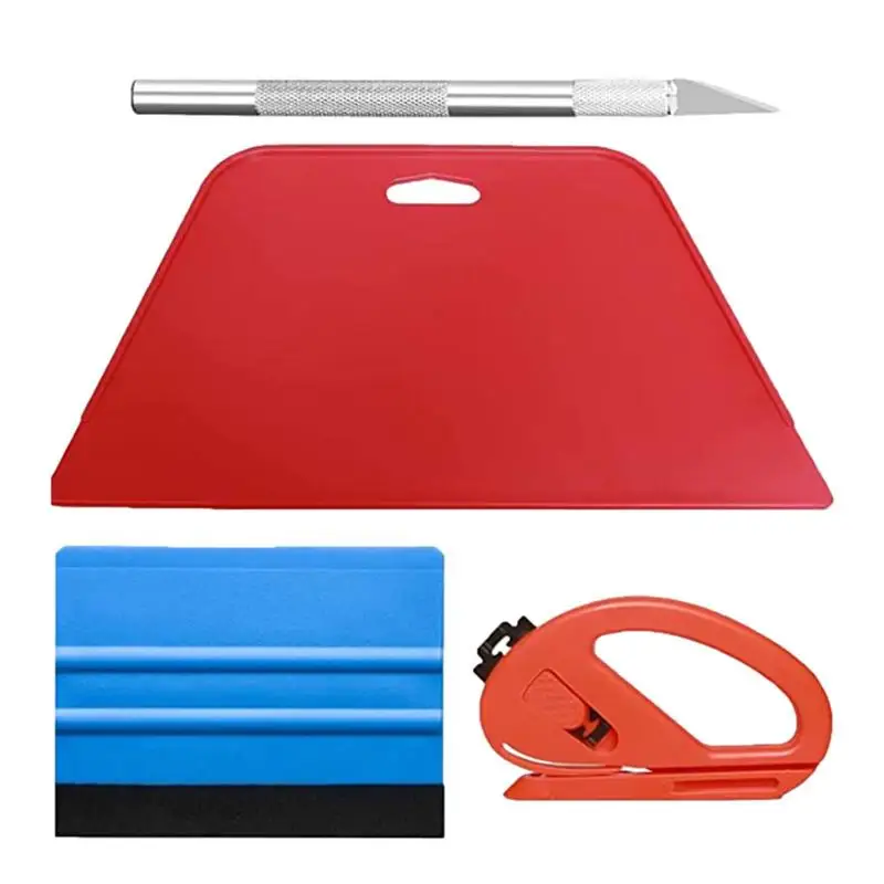 Auto Window Tint Tool Kit 4Pcs Window Tint Film Car Wrapping Tools Window Tint Film Car Wrapping Kit Per La Levigatura Della Carta Da Parati