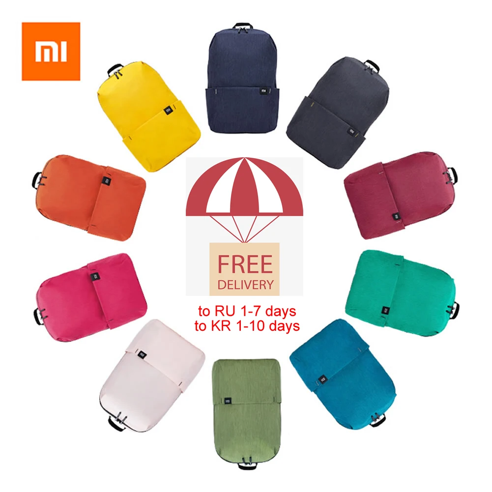 Zaino Xiaomi Originale Mi Zaino Piccolo Colorato Sottile Uomo Donna Borsa Per Studenti Semplice Capacità 10L Borsa Sportiva Casual Quotidiana