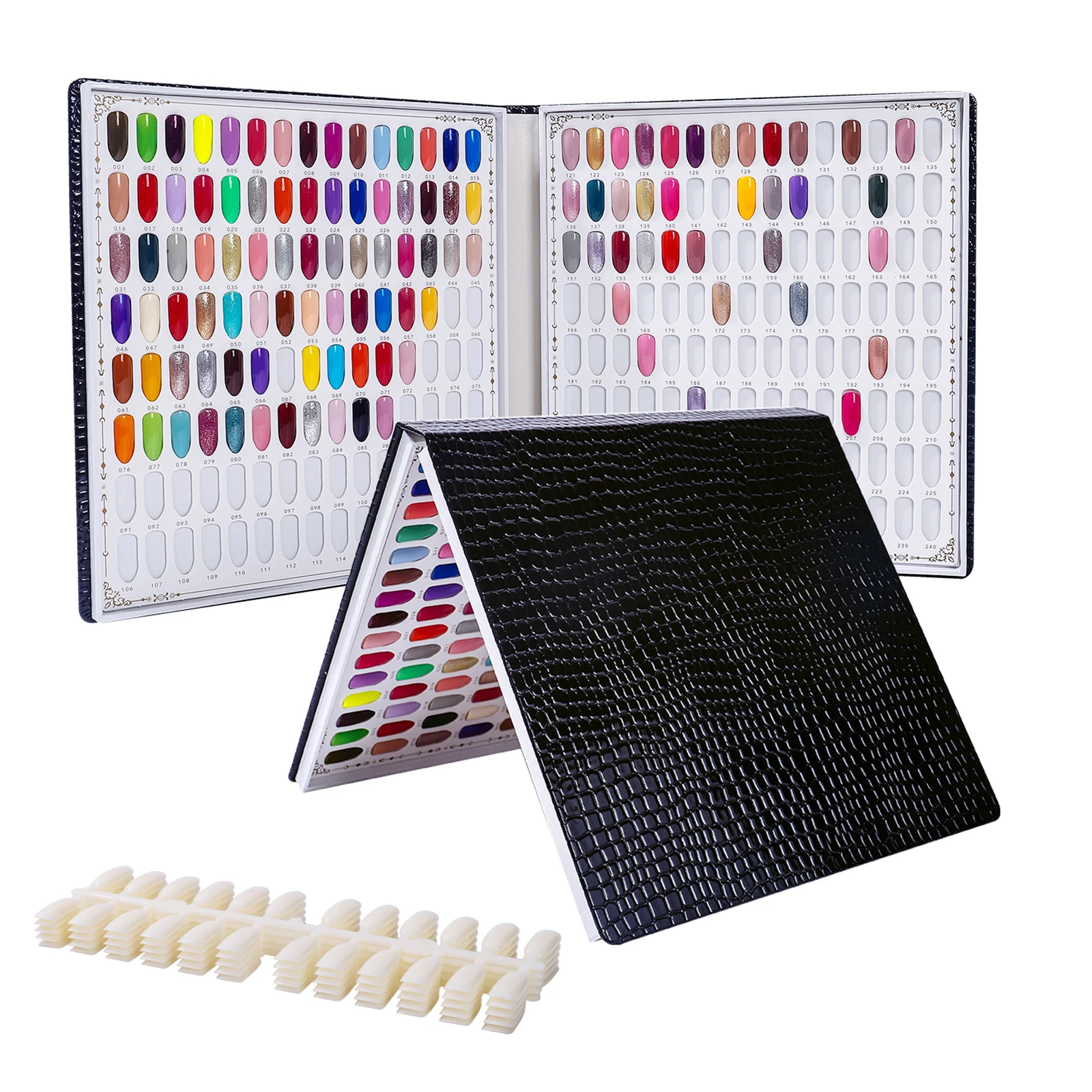 240 Nail Display Book Gel Polish Swatch Chart Salon Tools Che Mostra La Punta Dello Scaffale Presentoir Nail Art Tools Nail Sample Display Book