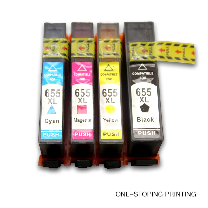 4Pk 655Xl Pieno Scheggiato Cartucce Di Inchiostro Di Ricambio Compatibile Per Inchiostro Deskjet Advantage 3525, 4615, 4625, 5525, 6525