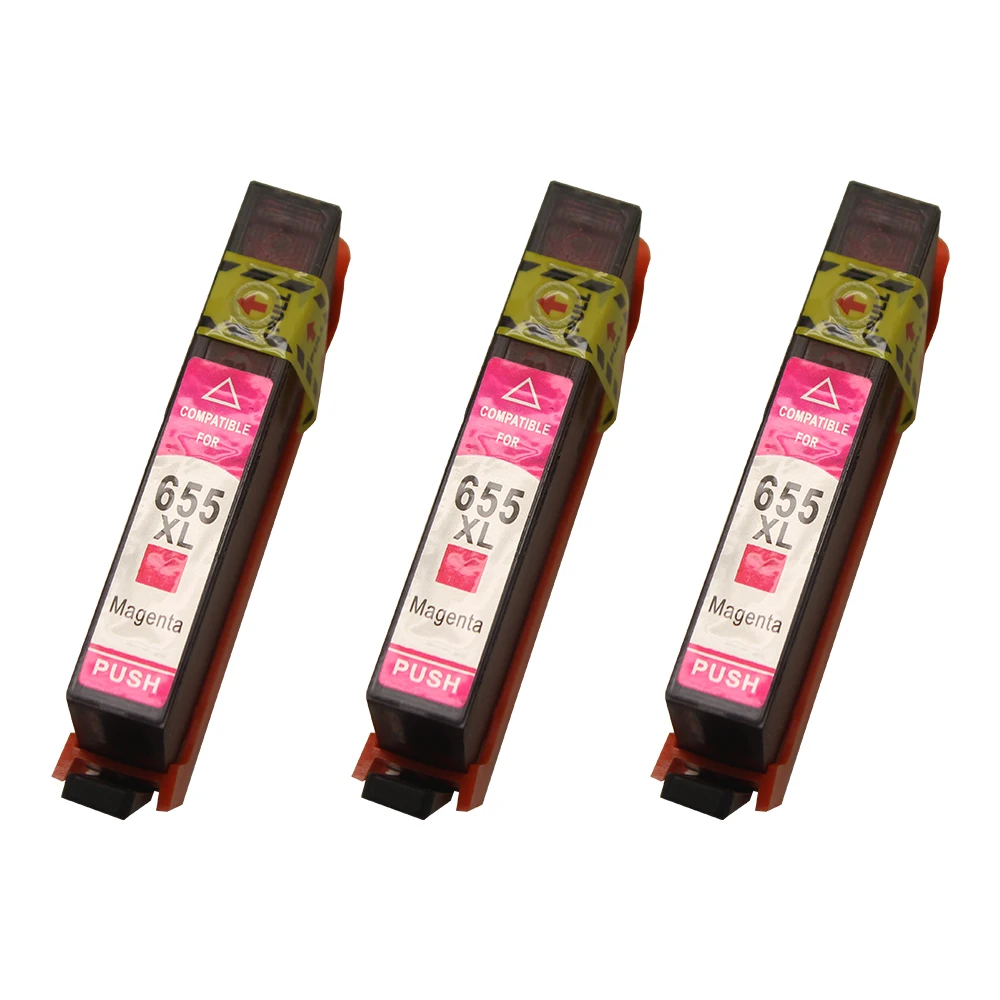 3Xmagenta 655Xl Scheggiato Cartuccia Di Inchiostro Di Ricambio Per Deskjet Ink Advantage 3525, 4615, 4625, 5525, 6525 E-All-In-One Printer