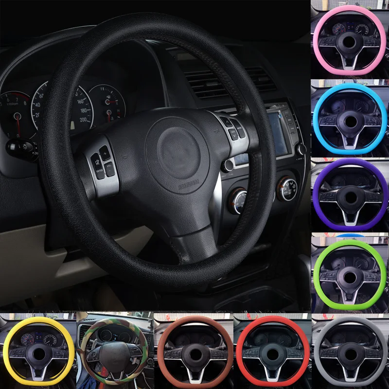 1Pc Coprivolante Universale In Silicone Shell Antiscivolo Antiscivolo Interno Protettivo Funda Volante Coche Accessori Auto