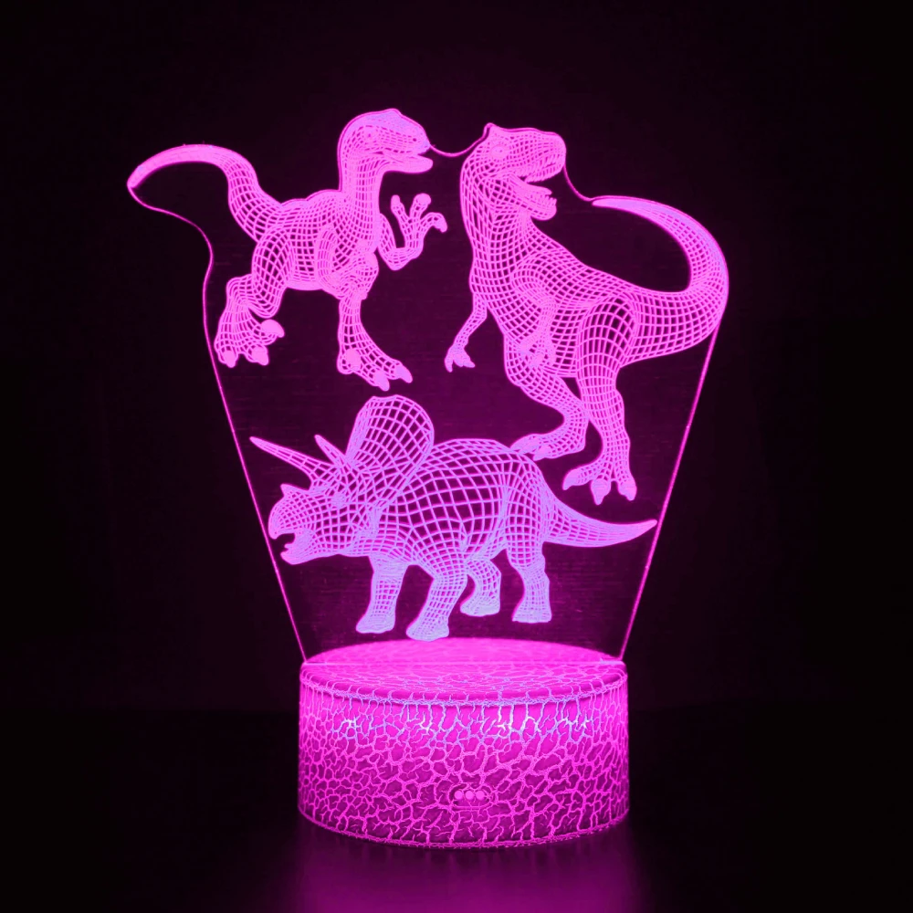 Nighdn Dinosaur Night Light Led 3D Illusion Lamp For Child Nightlight Gift For Boys Girls T-Rex Dinosaur Toys Lampada Da Notte 3D.