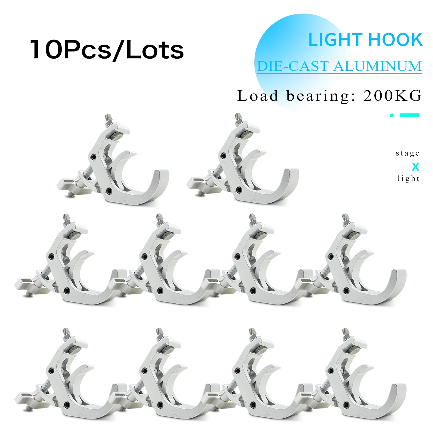 10 Pz/Lotto Led Par Light Hook Stage Light Truss In Alluminio Professional Stage Equipment Dj Club Hook Light Stand