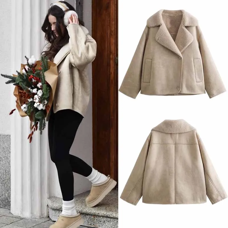 Traf Donna Giacche In Ecopelle Spessa Per Donna Giacca In Tweed Giacca Da Corsa Vintage Giacca Da Aviatore Bomber Da Donna