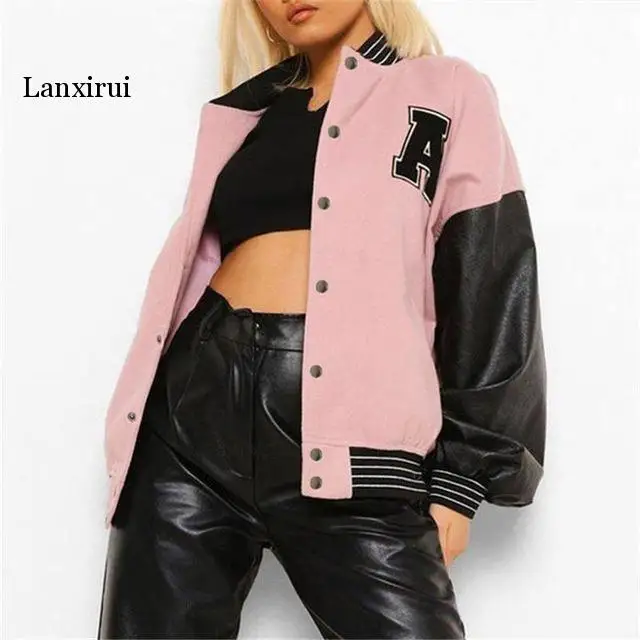 Giacca Da Donna Primavera 2022 Giacca Da Donna Vintage A Maniche Lunghe Con Cerniera Stampata Giacca Bomber Da Donna