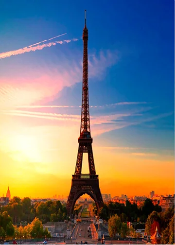5 X7Ft Paris Sunset Sky Torre Eiffel Folla Avenue Street Custom Photo Studio Sfondo Vinile 150Cm X 220Cm