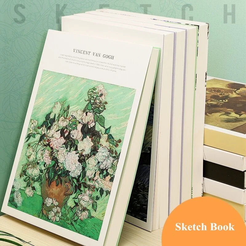 Livro De Papelaria Grosso Bege Para Estudantes, 120 Folhas, Papelaria, Livro De Arte De Desenho Em Aquarela Grafite