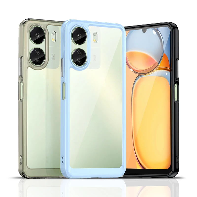 Per Xiaomi Redmi 13C Clear Case Redmi 13C Cover Funda Coque Hard Traslucido Paraurti Posteriore Redmi 13C