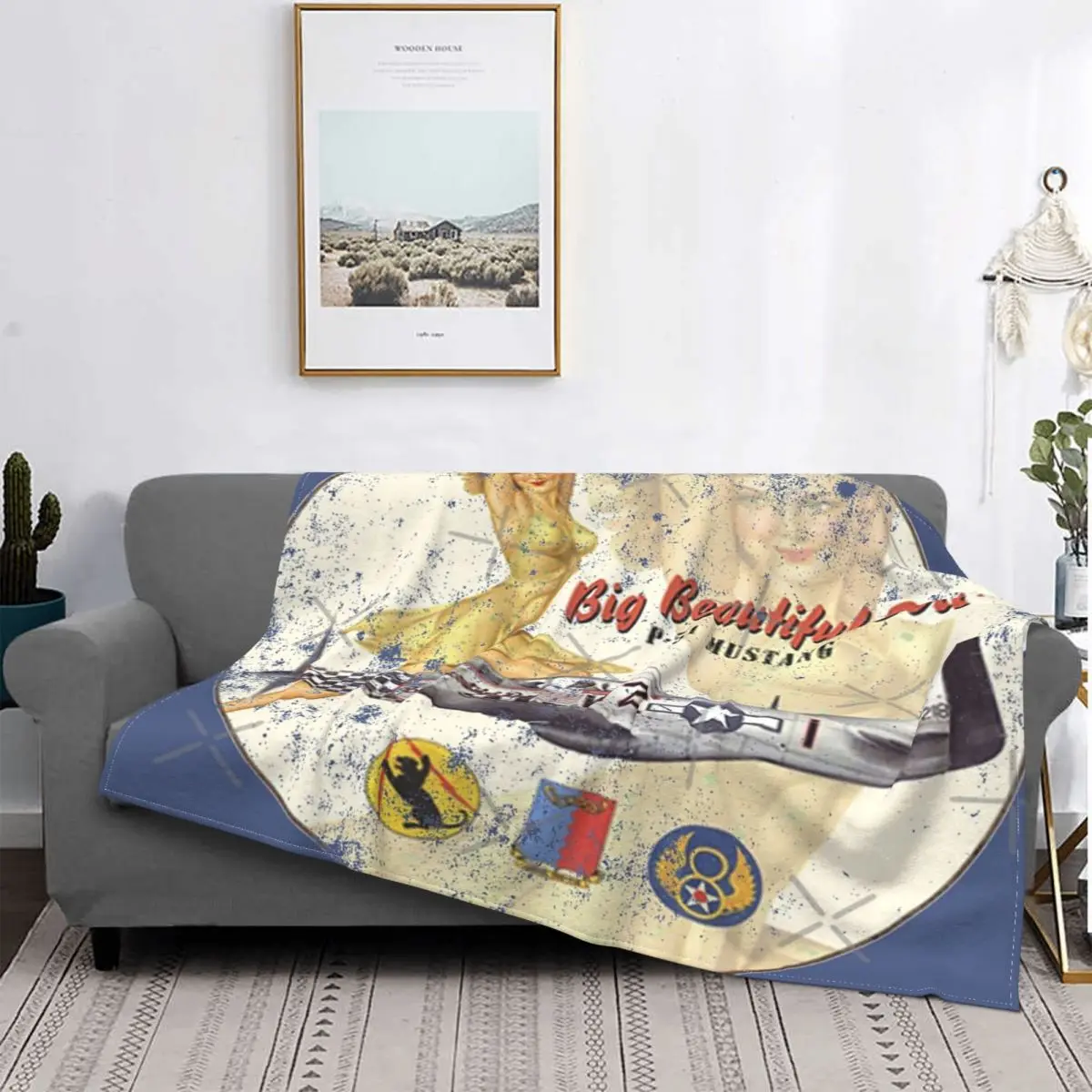 P-51 Mustang-Manta De Muñeca Grande E Grande, Colcha De Cama A Cuadros, Manta De Muselina Di 90 Cm, Colchas Y Colchas