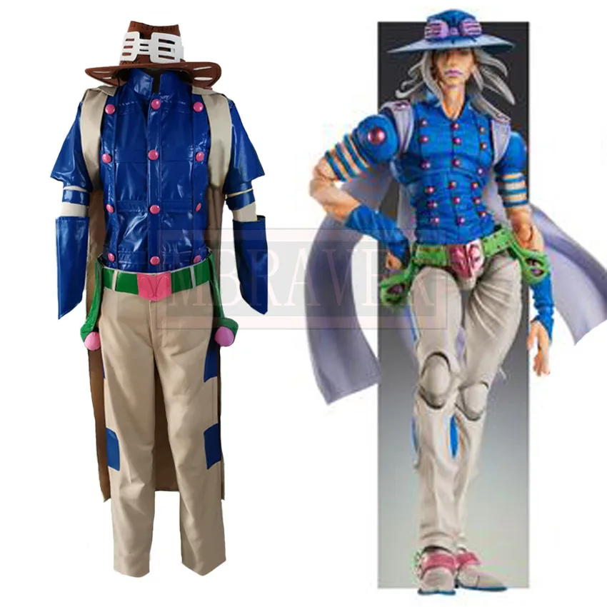 Jojo'S Bizarre Adventure Steel Ball Run Gyro Julius Tops Zeppeli Cos Costume Cosplay Halloween Natale Su Misura Qualsiasi Dimensione