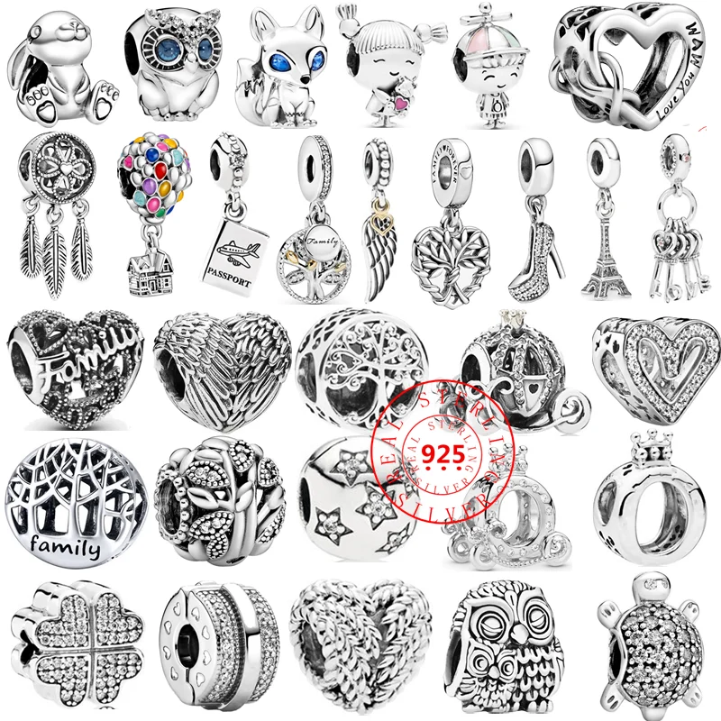 Autentico 925 Silver Boy Girl Balloon Dreamcatcher Crown Family Beads Fit Original Pandora Charms Bracciale Gioielli Moda Donna