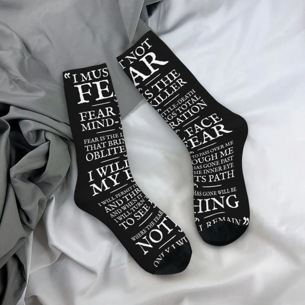 Autumn Winter Funny Men'S Women'S Litany Against Fear Movie Dune Frank Herbert Socks Non-Slip Soccer Socks