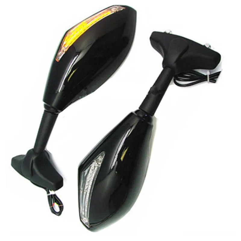 2X Motorcycle Side Mirrors Led Integrated Turn Signal Light Mirrors For Suzuki Gsx-R 600 750 1000 Sv1000S Gsf 1200