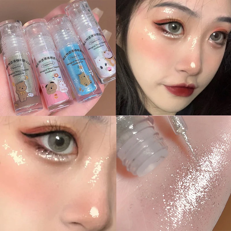 Paillettes Perlescenti Ombretto Liquido Diamante Glitter Ombretto Sdraiato Baco Da Seta Argento Rosa Blu Impermeabile Trucco Occhi Cosmetici