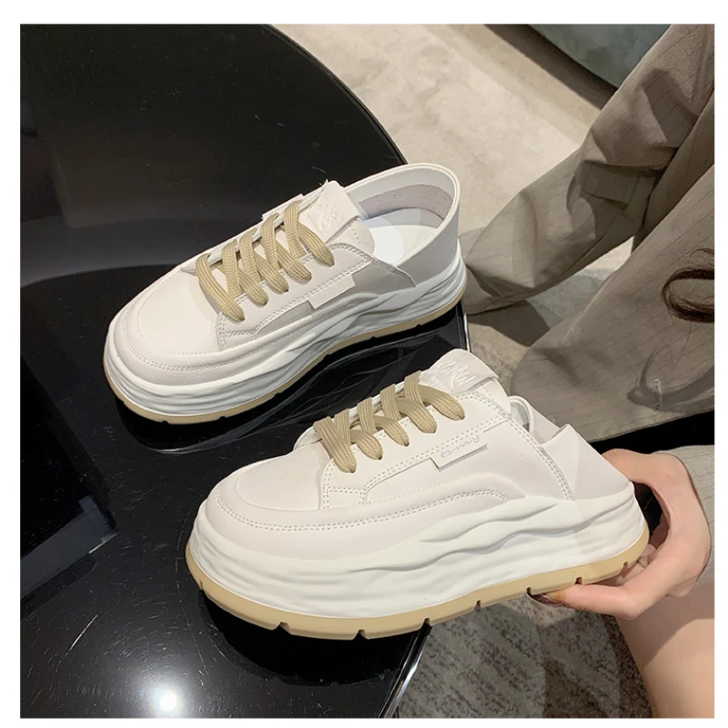Scarpe Con Plateau Alla Moda Per Le Donne Pantofole Casual Slip-Ons Sneakers A Due Vie Donna Classic All-Match Daddy Off White Shoes