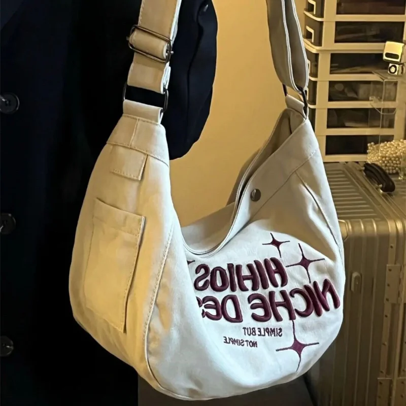 2024 Denim Donna Y2K Shopper Borsa A Tracolla Tote Bag Designer Di Grande Capacità Hobo Handbag Messenger Big Crossbody Beige Bag Canvas