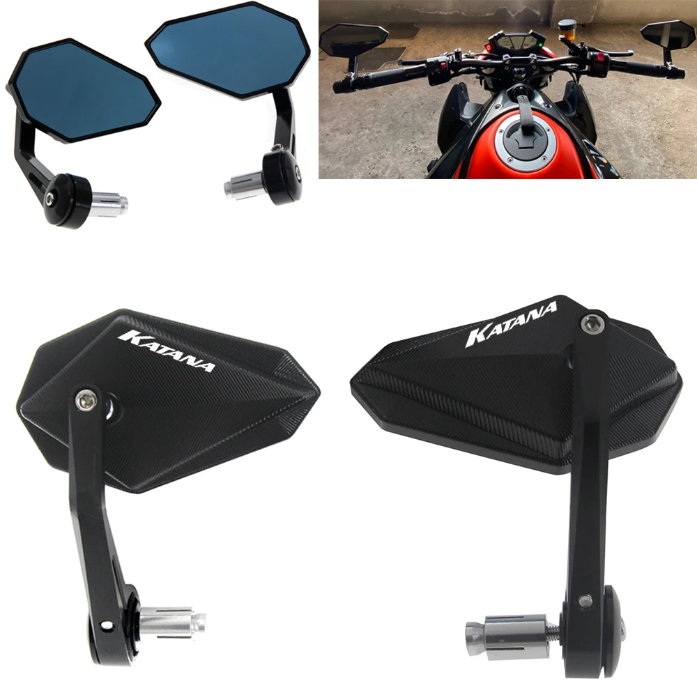 Manubrio Specchietto Retrovisore Moto In Alluminio Cnc Per Suzuki Katana 1000 Gsx-S1000S,Katana 1100 Gsx1100F,Katana 600 Gsx600F