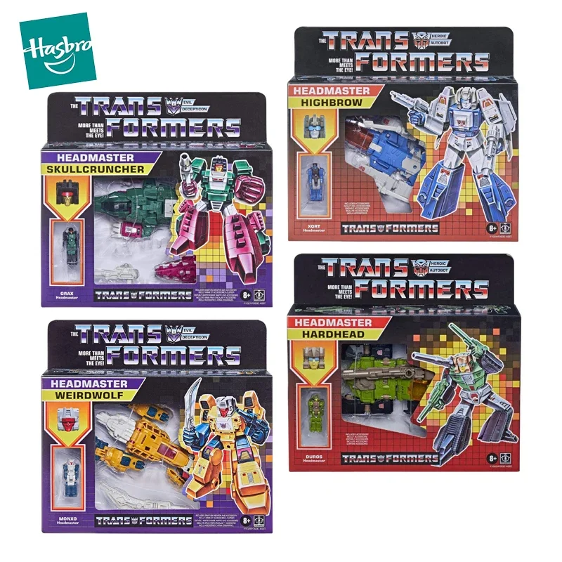 Y Transformers G1 Reissue Headmaster Action Figure Hardhead Highbrow Skullcruncher Weirdwolf Retro Pack Model Toys For Boys