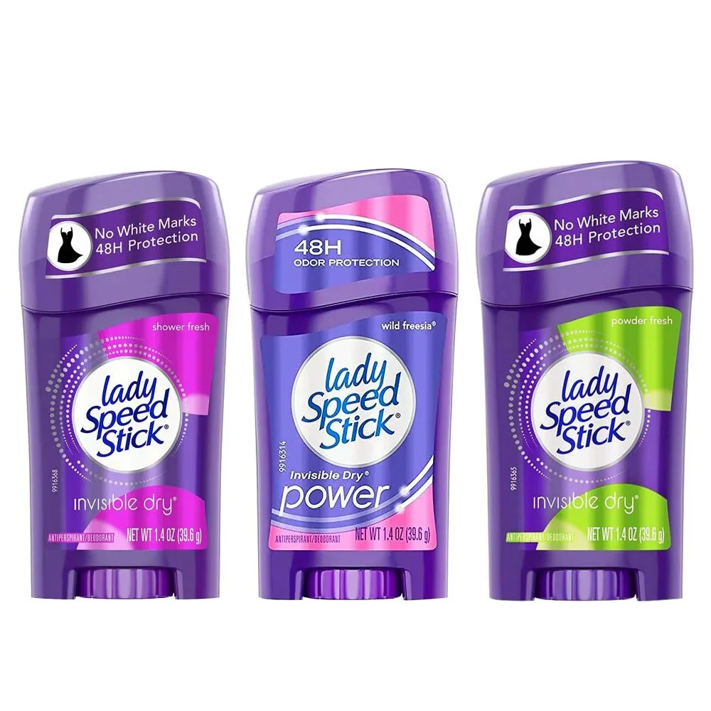Lady Speed Stick Invisibile Asciutto E Odore Rimozione Ascelle Deodorante Antitraspirante Doccia Fresca 1.4 Oz Per Uomo Donna