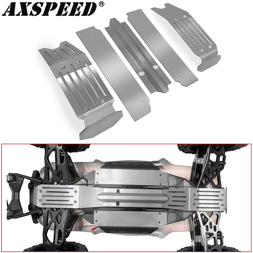Axspeed Chassis Armor Skid Plate Guard Protect Set Per 1/5 X-Maxx Xmaxx Rc Buggy Truck Upgrade Accessori