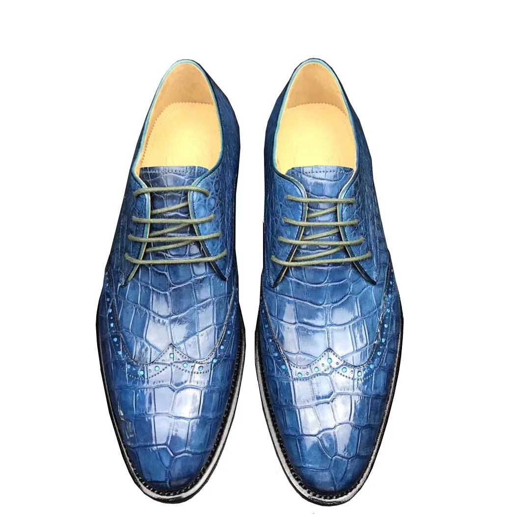 Chue Nuovi Arrivi Scarpe Eleganti Da Uomo Scarpe Da Uomo Scarpe Da Uomo Blu Cocor Scarpe Con Suola In Pelle Scarpe Stringate Scarpe Da Coccodrillo Mas