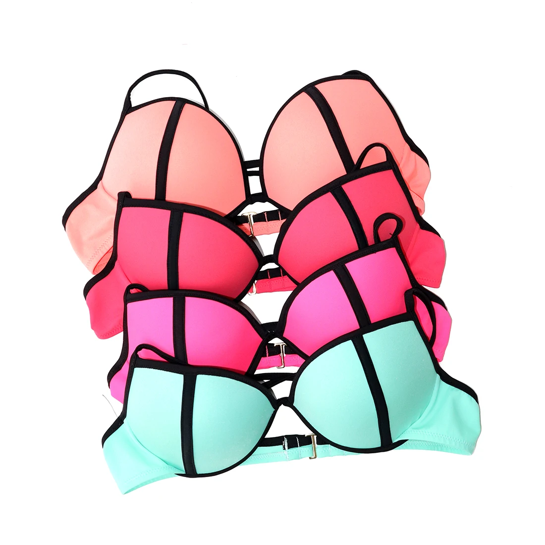 Reggiseni Segreti Sexy Con Ferretto Da Donna Top Push Up Halter Rosa Biquini Bikini Brasiliani Top Da Bagno