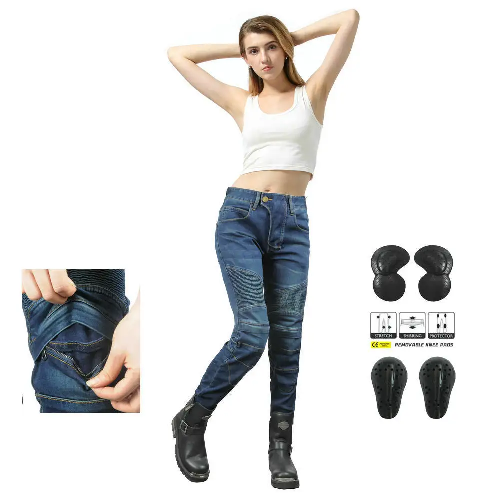 Pantaloni Da Moto Pantalon Moto Green Moto Jeans Donna Boyfriends Moto Leisure Jeans Da Donna Blue Riding Jeans A Vita Alta