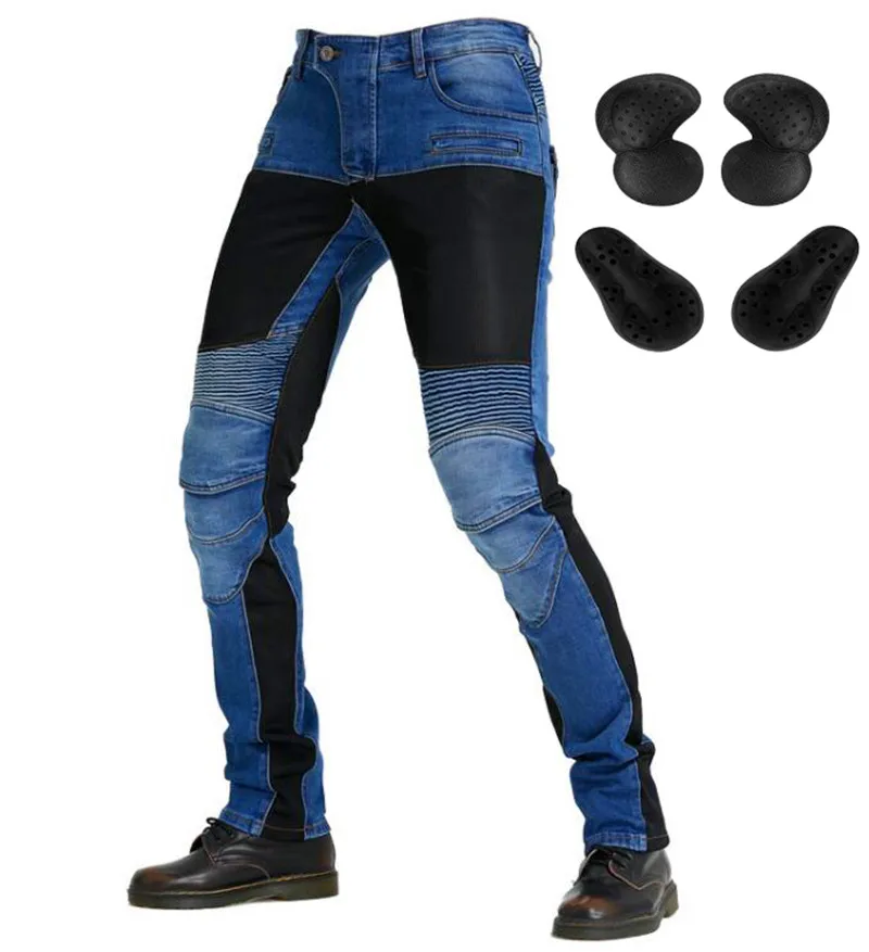 5Xl Jeans Bule Oversize Jeans Moto Da Uomo Pantaloni Moto Jean Touring Racing Riding Pants Protezione Moto