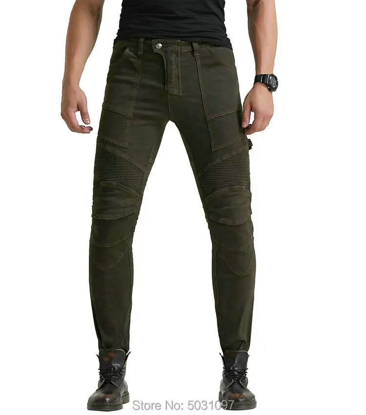 Volero Brown Pantaloni Da Equitazione Per Moto Staight Moto Biker Knight Jeans Protettivi Casual Pantaloni Tascabili Per Il Tempo Libero