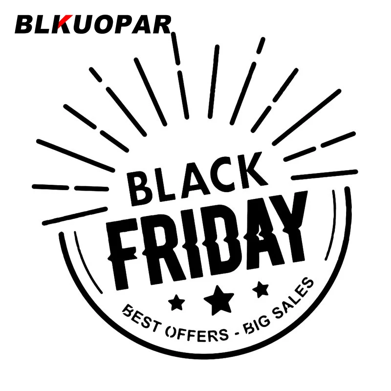 Blkuopar Black Friday Migliori Offerte Grande Icona Di Vendita Logo Segno Silhouette Adesivi Per Auto Impermeabile Protezione Solare Emblema Accessori