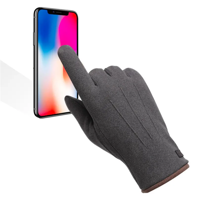 Moda Inverno Caldo Nuovo Stile Guanti Uomo Termico Più Velluto Addensare Guida Imitazione Lana Cashmere Guanti Touchscreen Wm004