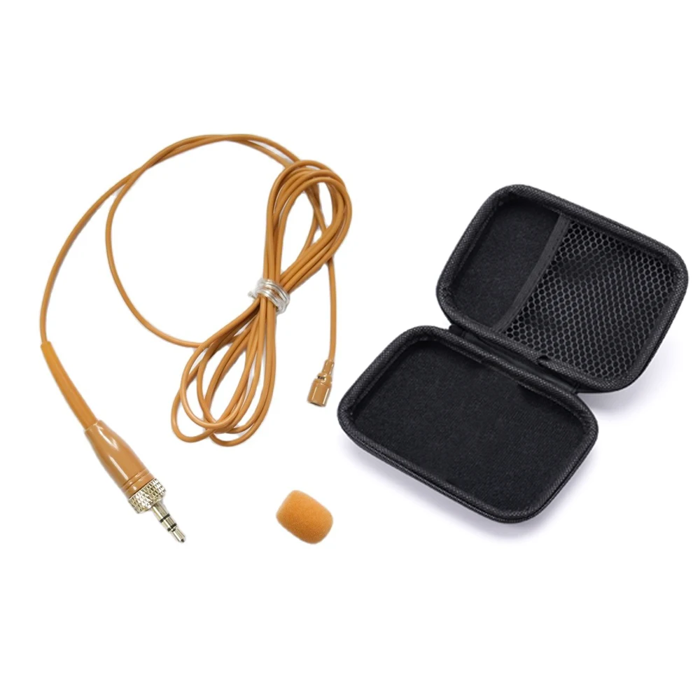 Tan Skin Ew2-Ii Fermacravatta Microfono Lavalier Per Sennheiser Sk100 300 500 G3 G4 Beltpack Sistema Wireless Scatola Con Cerniera Microfone