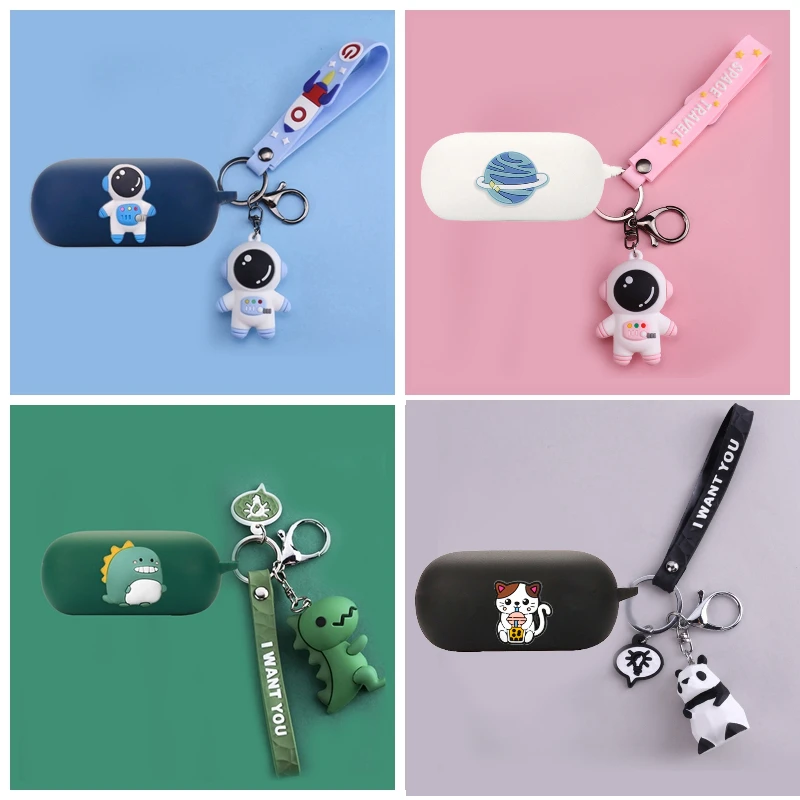 Per Skullcandy Push Custodia Attiva Cartoon Astronauta/Dinosauro/Panda Custodia Protettiva Per Auricolare Bluetooth In Silicone